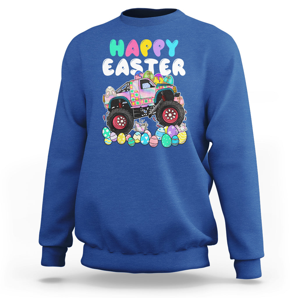 Easter Day Monster Truck Hunting Egg Boys Toddler Sweatshirt - Wonder Print Shop