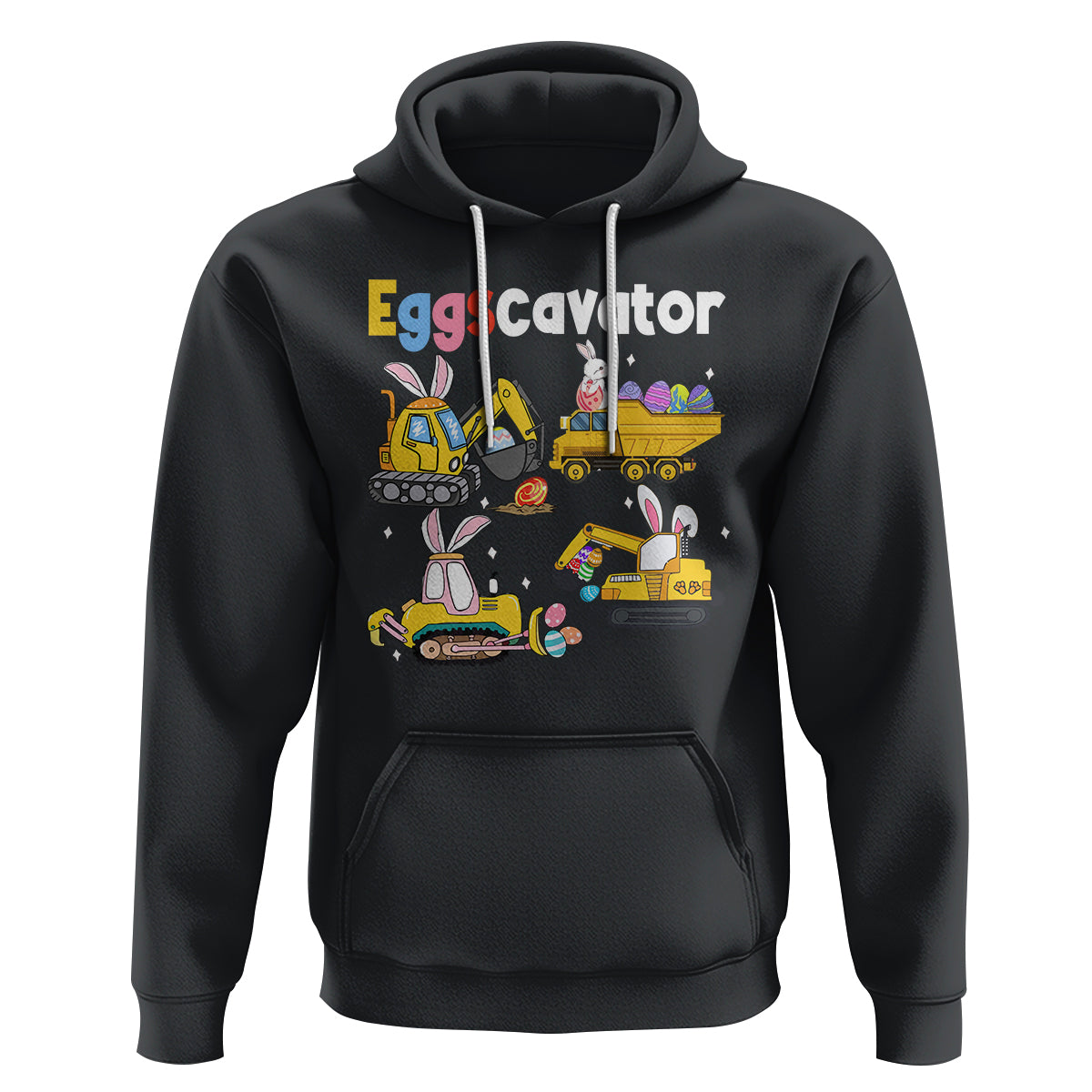 Easter Day Hoodie Eggscavator Egg Hunt Construction Trucks Toddler Boys - Wonder Print Shop