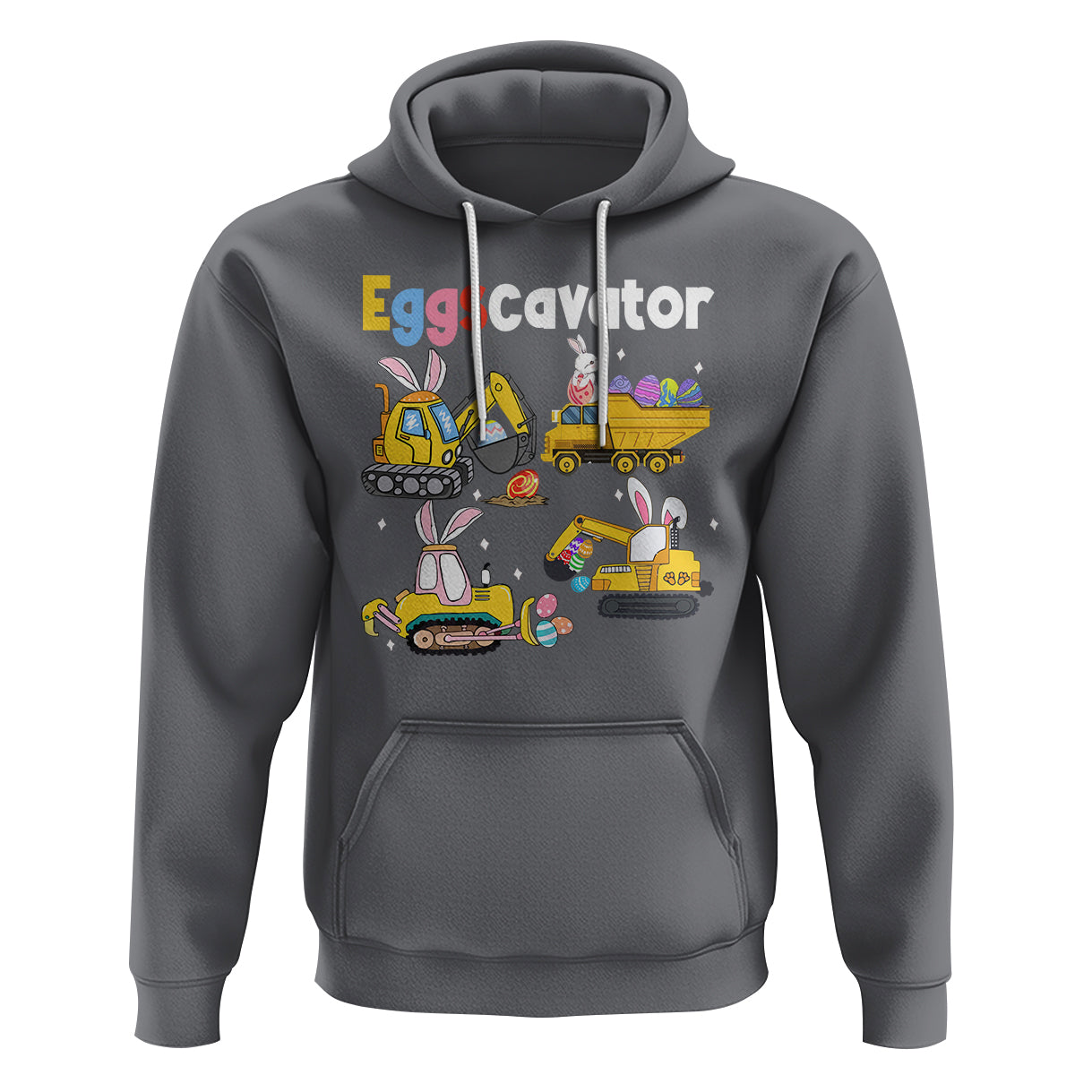 Easter Day Hoodie Eggscavator Egg Hunt Construction Trucks Toddler Boys - Wonder Print Shop