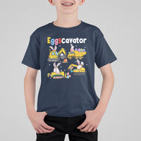 Easter Day T Shirt For Kid Eggscavator Egg Hunt Construction Trucks Toddler Boys - Wonder Print Shop