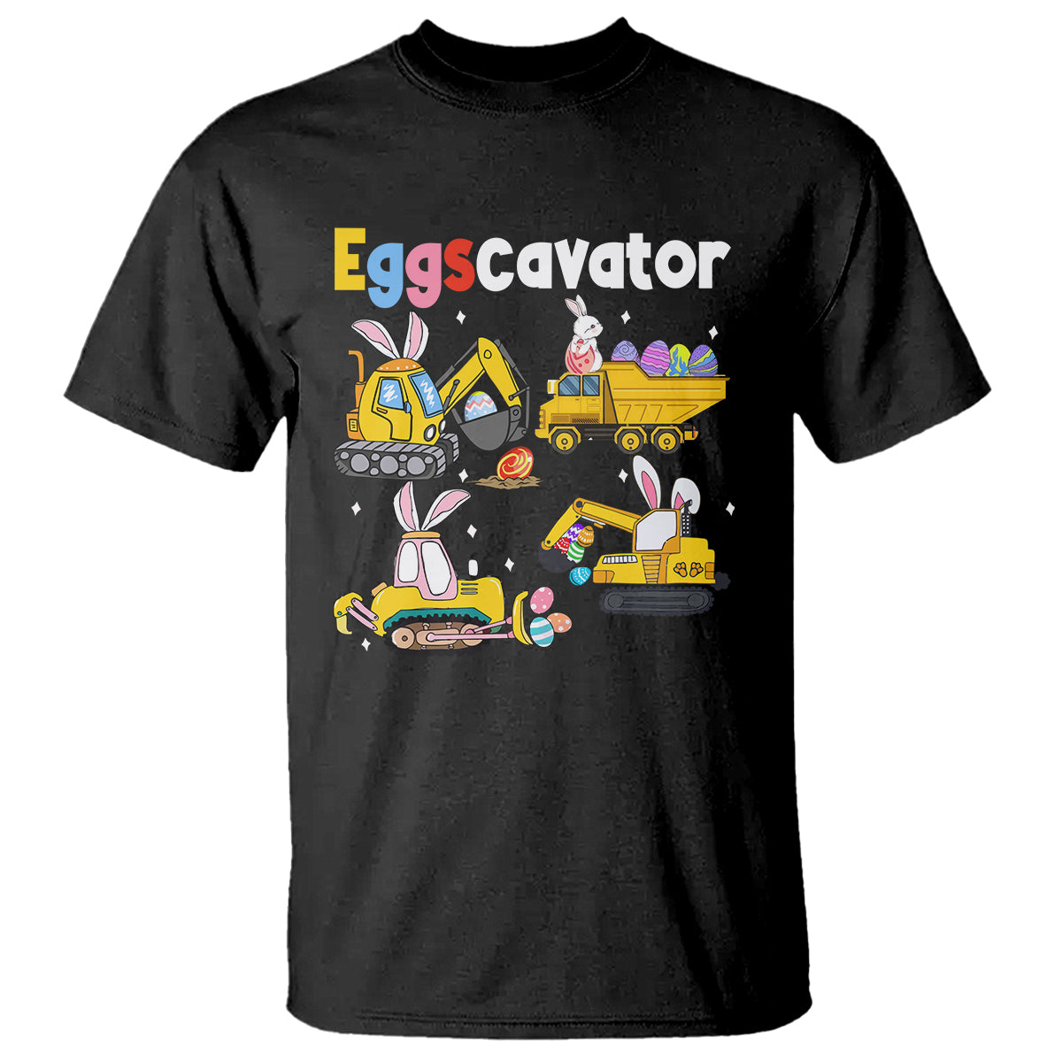 Easter Day T Shirt Eggscavator Egg Hunt Construction Trucks Toddler Boys - Wonder Print Shop