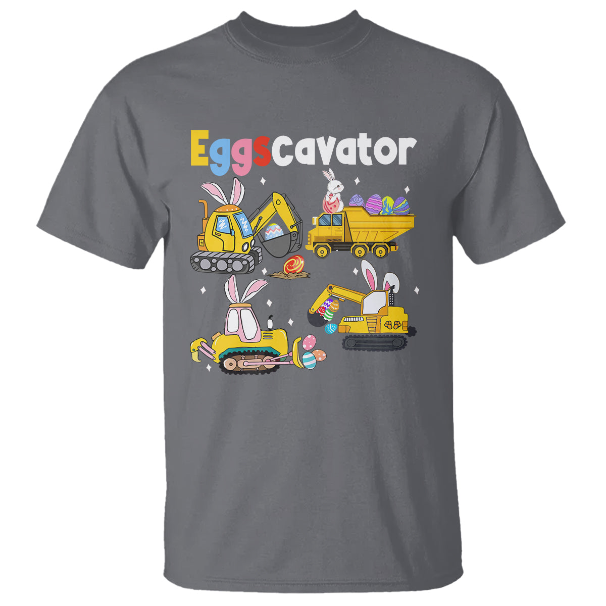Easter Day T Shirt Eggscavator Egg Hunt Construction Trucks Toddler Boys - Wonder Print Shop