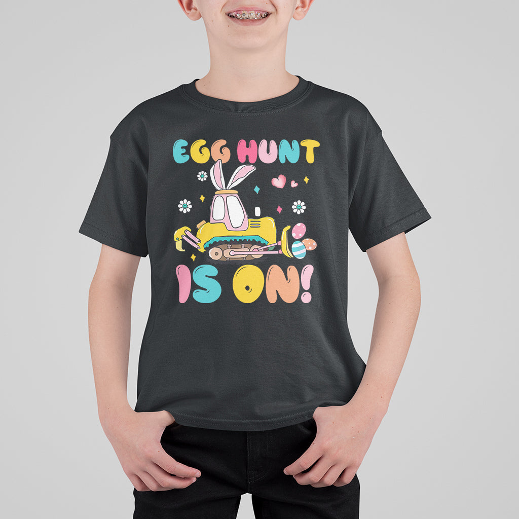 Easter Day T Shirt For Kid Egg Hunt Is On Funny Truck Bunny - Wonder Print Shop