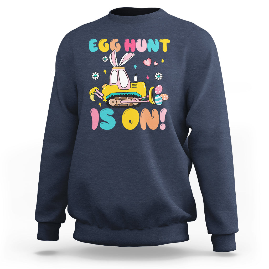 Easter Day Sweatshirt Egg Hunt Is On Funny Truck Bunny - Wonder Print Shop
