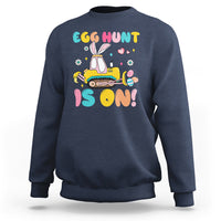 Easter Day Sweatshirt Egg Hunt Is On Funny Truck Bunny - Wonder Print Shop