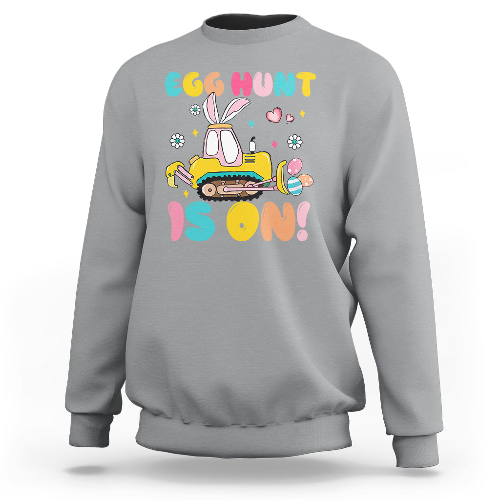 Easter Day Sweatshirt Egg Hunt Is On Funny Truck Bunny - Wonder Print Shop