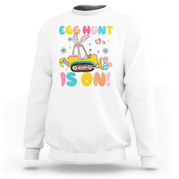 Easter Day Sweatshirt Egg Hunt Is On Funny Truck Bunny - Wonder Print Shop