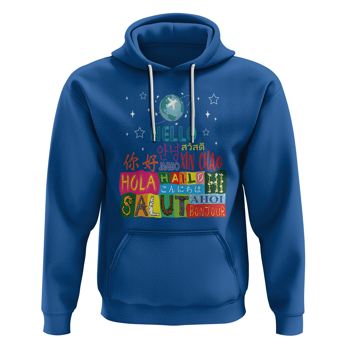 Travel Lover Hoodie Hello Word in Different Languages Greetings - Wonder Print Shop