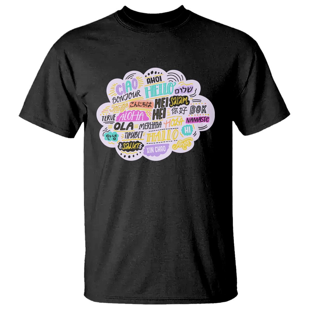 Travel Lover T Shirt Hello Word in Different Languages Greetings - Wonder Print Shop