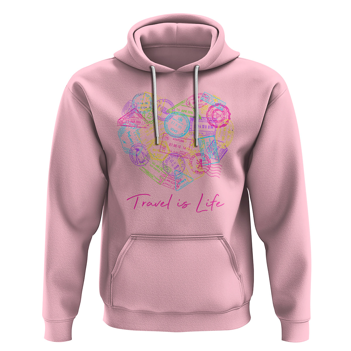 Travel Lover Hoodie Vintage Stamp Flight Travel Vacation Cruise Trip - Wonder Print Shop