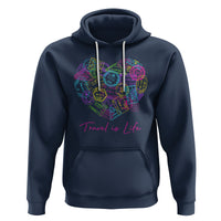 Travel Lover Hoodie Vintage Stamp Flight Travel Vacation Cruise Trip - Wonder Print Shop