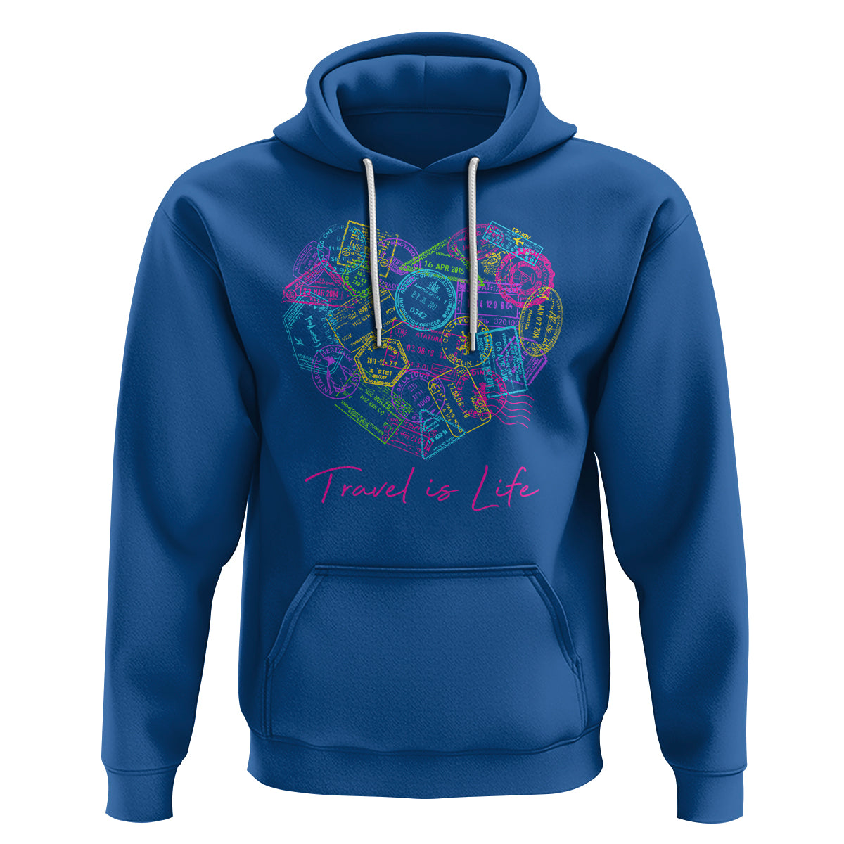 Travel Lover Hoodie Vintage Stamp Flight Travel Vacation Cruise Trip - Wonder Print Shop