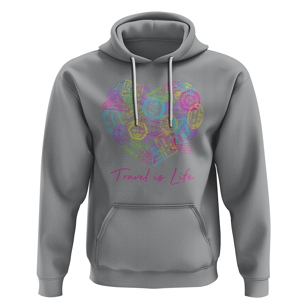 Travel Lover Hoodie Vintage Stamp Flight Travel Vacation Cruise Trip - Wonder Print Shop