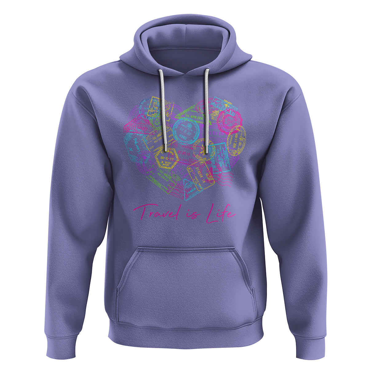Travel Lover Hoodie Vintage Stamp Flight Travel Vacation Cruise Trip - Wonder Print Shop