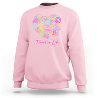 Travel Lover Sweatshirt Vintage Stamp Flight Travel Vacation Cruise Trip - Wonder Print Shop