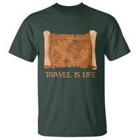 Travel is Life T Shirt Vintage World  Map Traveling - Wonder Print Shop