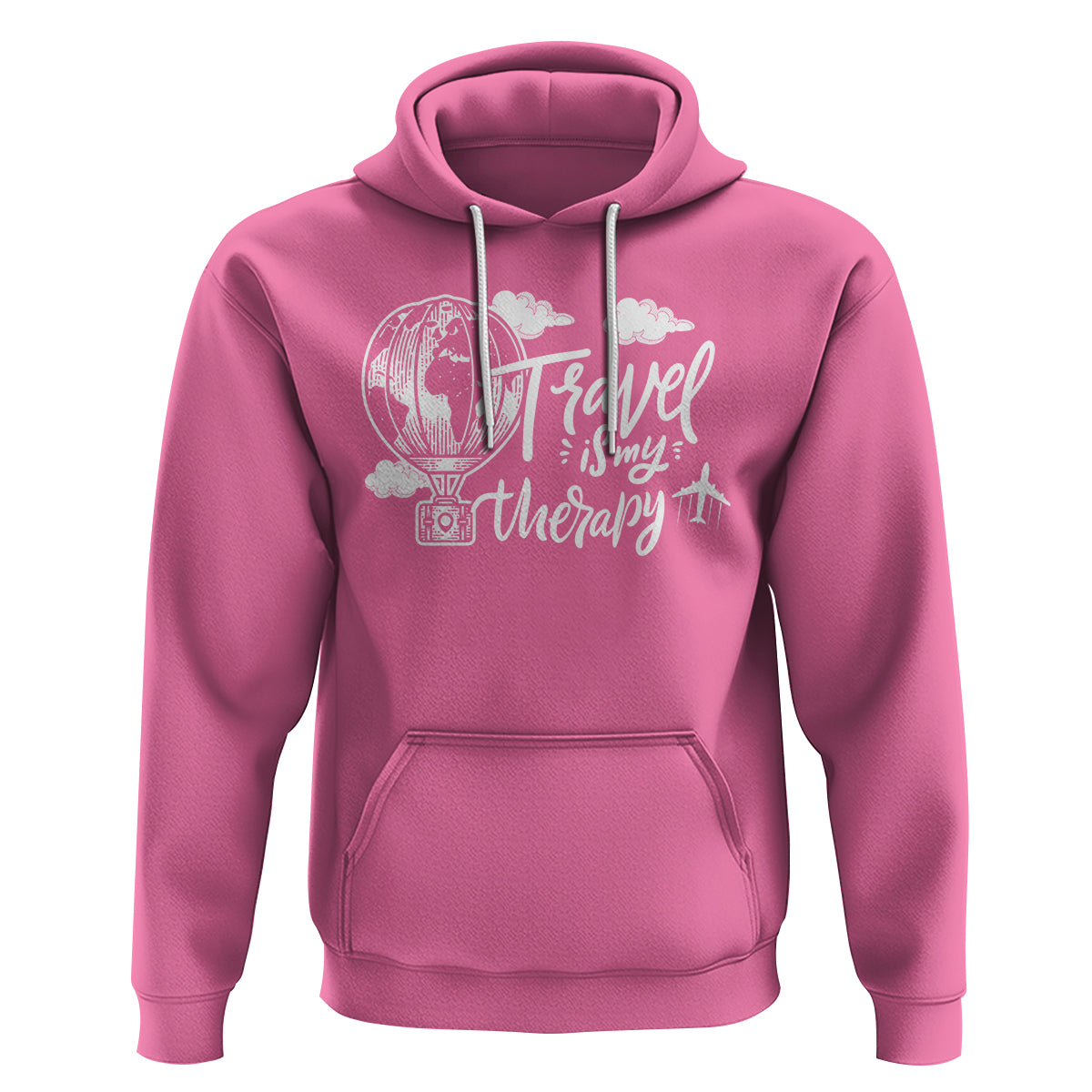 Travel Is My Therapy Hoodie World Traveling - Wonder Print Shop