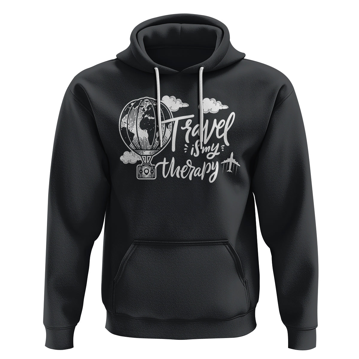 Travel Is My Therapy Hoodie World Traveling - Wonder Print Shop