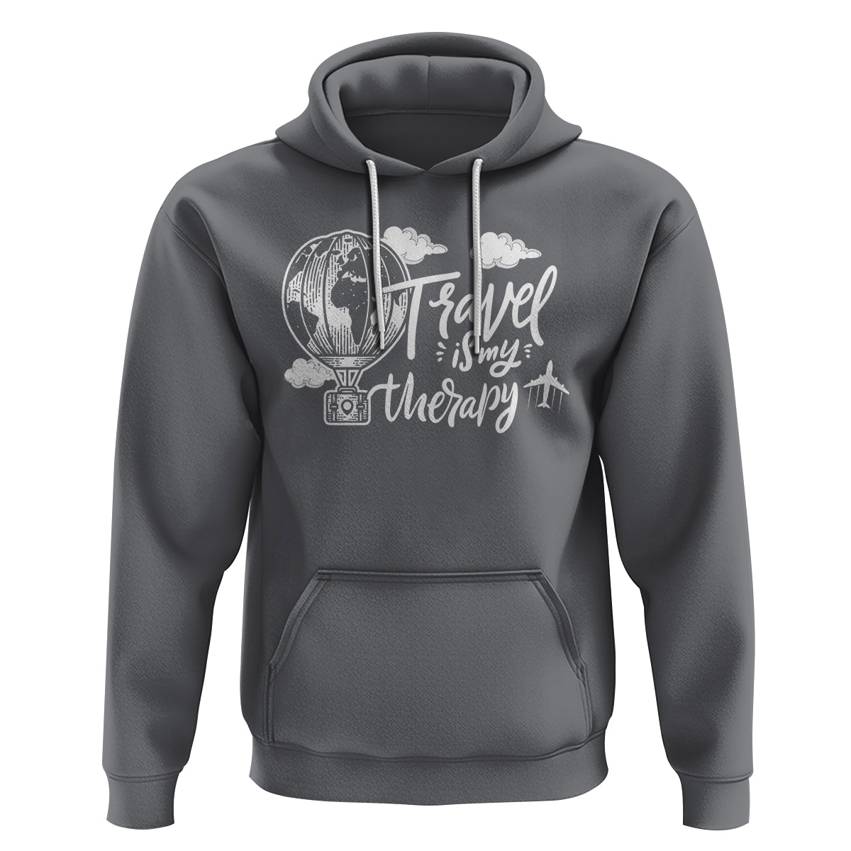Travel Is My Therapy Hoodie World Traveling - Wonder Print Shop