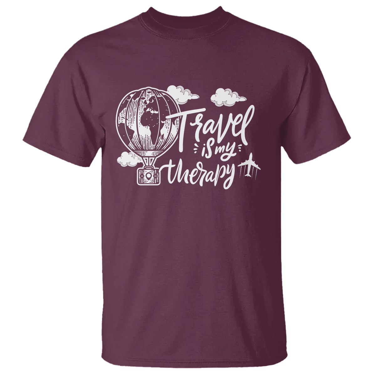 Travel Is My Therapy T Shirt World Traveling - Wonder Print Shop