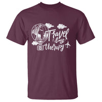 Travel Is My Therapy T Shirt World Traveling - Wonder Print Shop