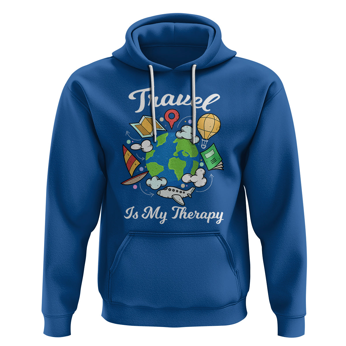 Travel Is My Therapy Hoodie World Traveling - Wonder Print Shop