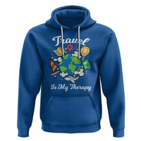 Travel Is My Therapy Hoodie World Traveling - Wonder Print Shop