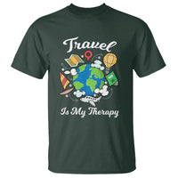 Travel Is My Therapy T Shirt World Traveling - Wonder Print Shop