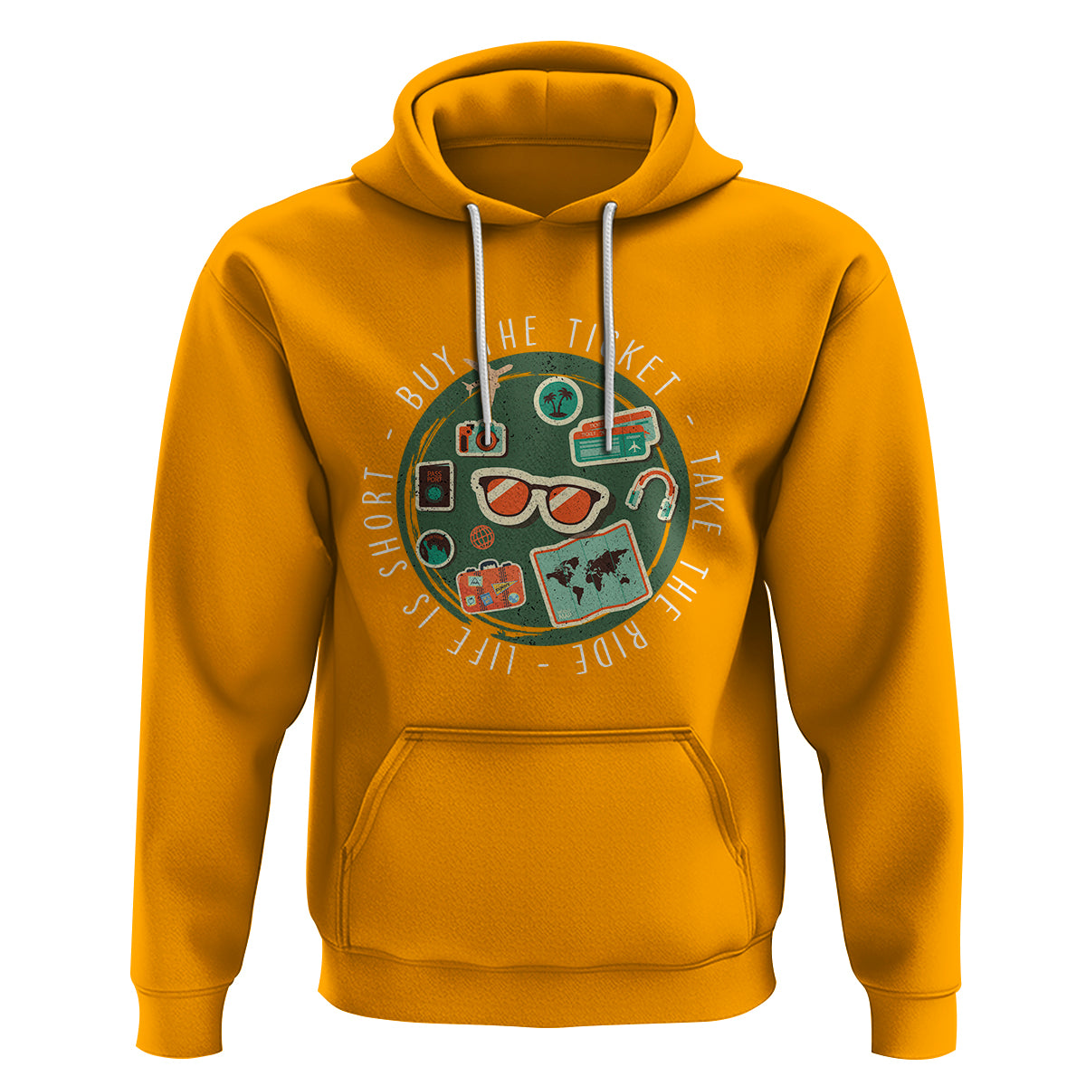 Travel Lover Hoodie Life Is Short Buy The Ticket Take The Ride Traveling - Wonder Print Shop