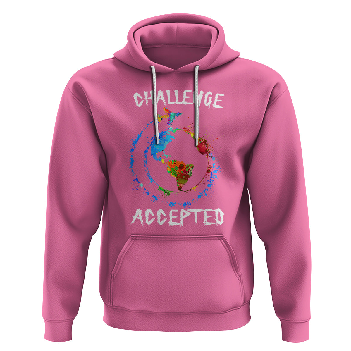 Travel Lover Hoodie Challenge Accepted World Map Traveling - Wonder Print Shop