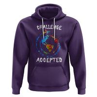 Travel Lover Hoodie Challenge Accepted World Map Traveling - Wonder Print Shop