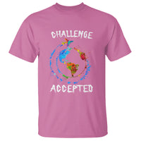 Travel Lover T Shirt Challenge Accepted World Map Traveling - Wonder Print Shop