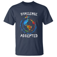 Travel Lover T Shirt Challenge Accepted World Map Traveling - Wonder Print Shop