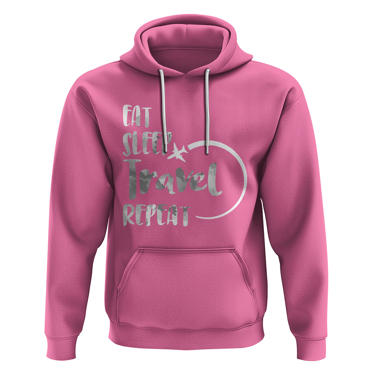 Funny Travelling Hoodie Eat Sleep Travel Repeat - Wonder Print Shop