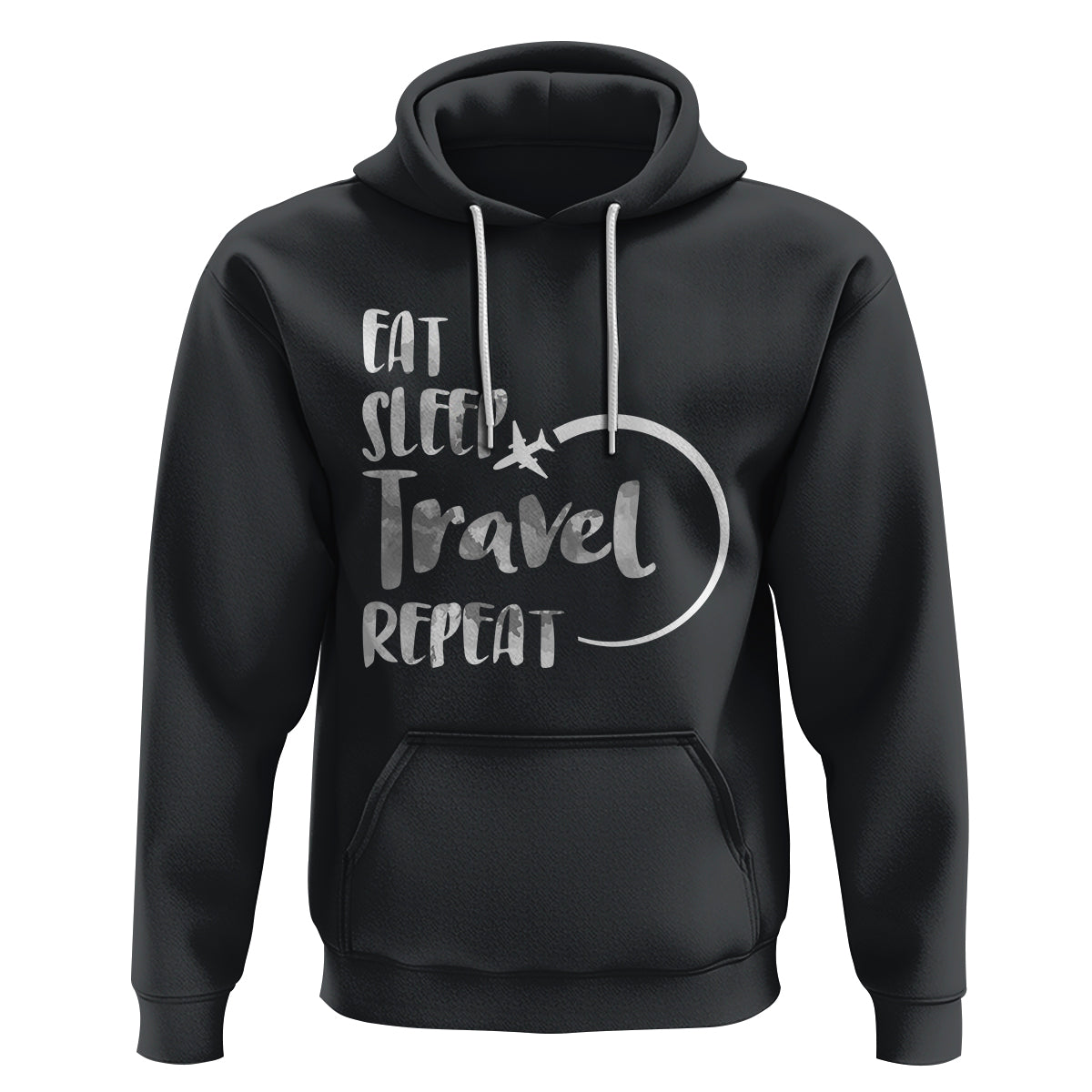 Funny Travelling Hoodie Eat Sleep Travel Repeat - Wonder Print Shop