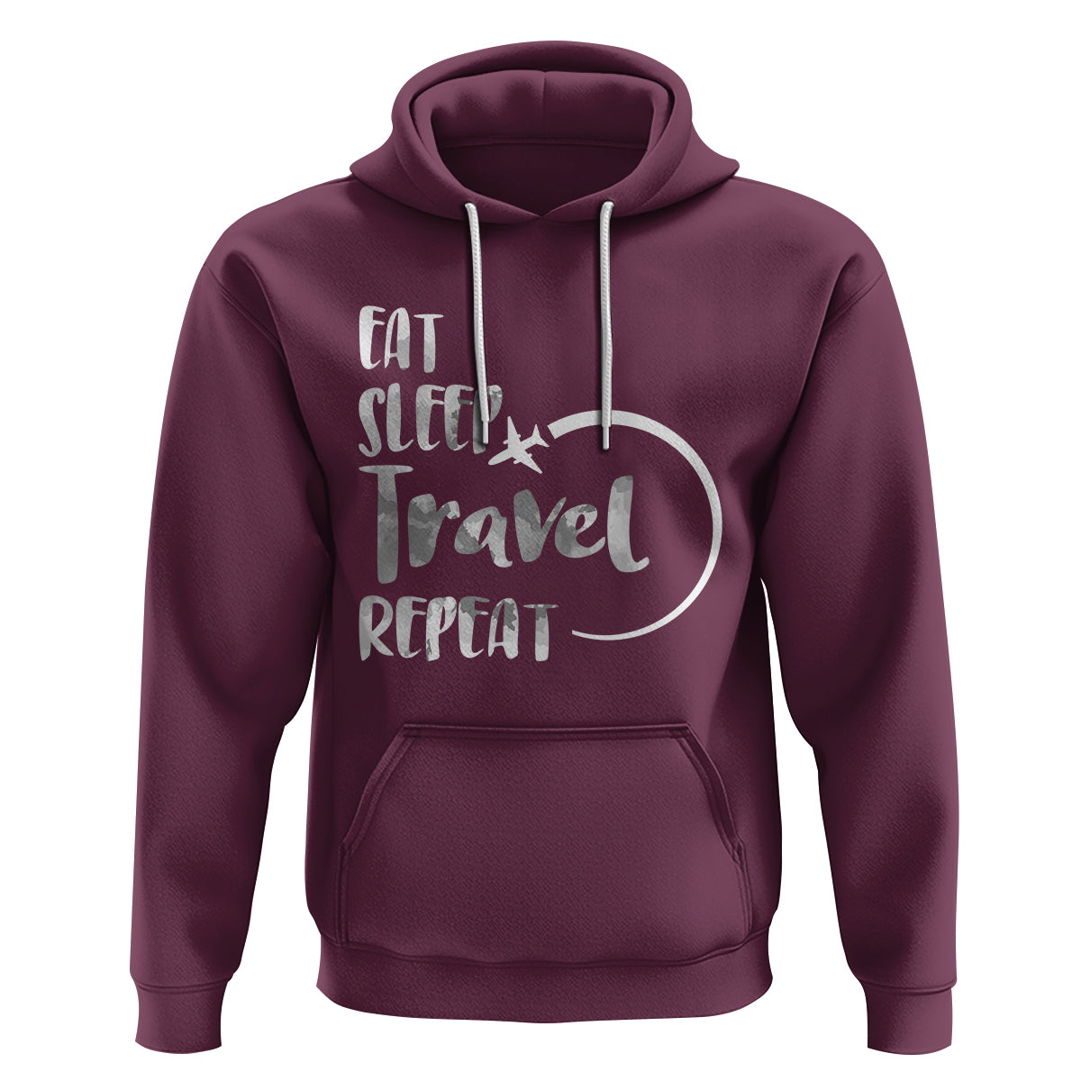 Funny Travelling Hoodie Eat Sleep Travel Repeat - Wonder Print Shop