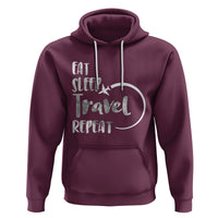 Funny Travelling Hoodie Eat Sleep Travel Repeat - Wonder Print Shop