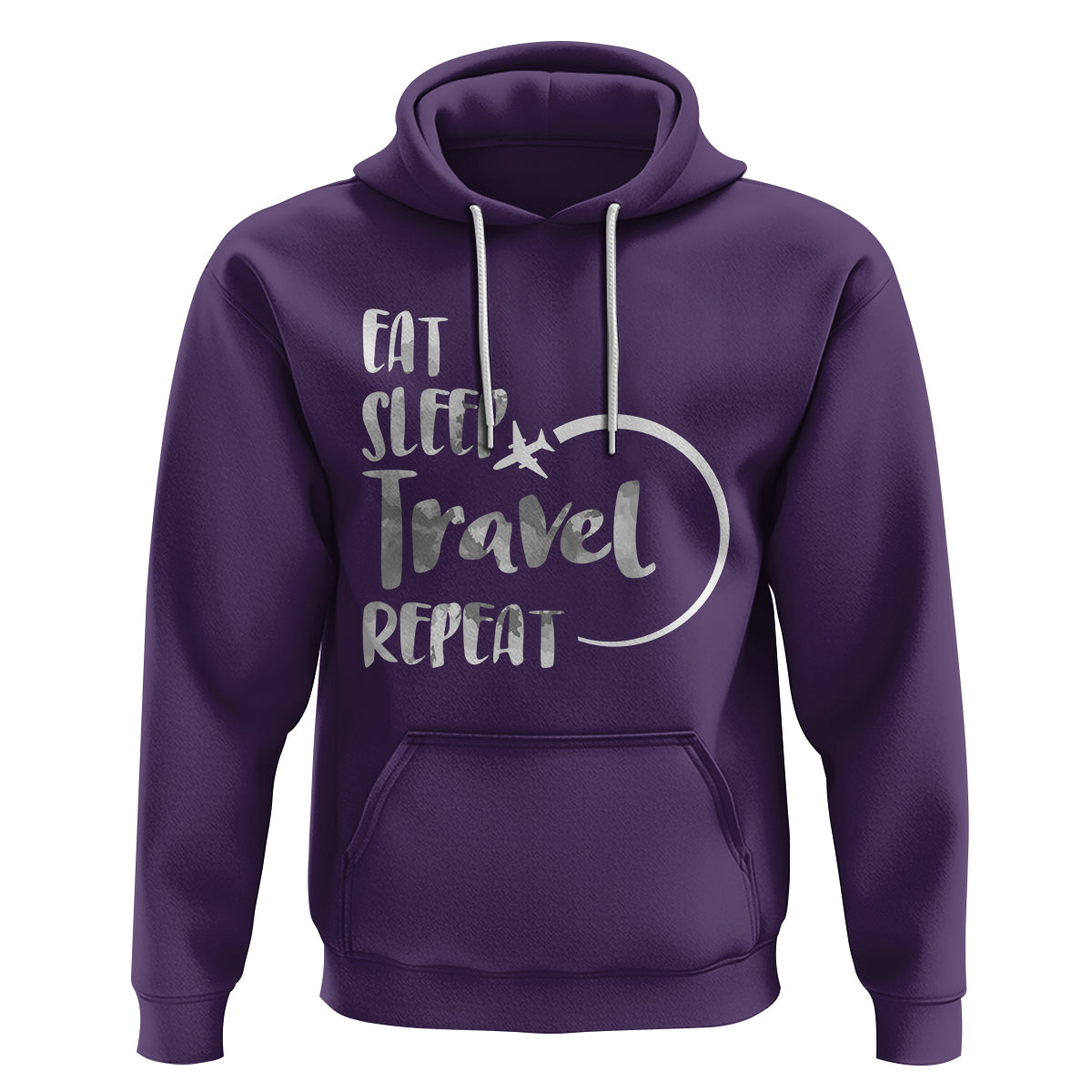 Funny Travelling Hoodie Eat Sleep Travel Repeat - Wonder Print Shop