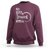 Funny Travelling Sweatshirt Eat Sleep Travel Repeat - Wonder Print Shop