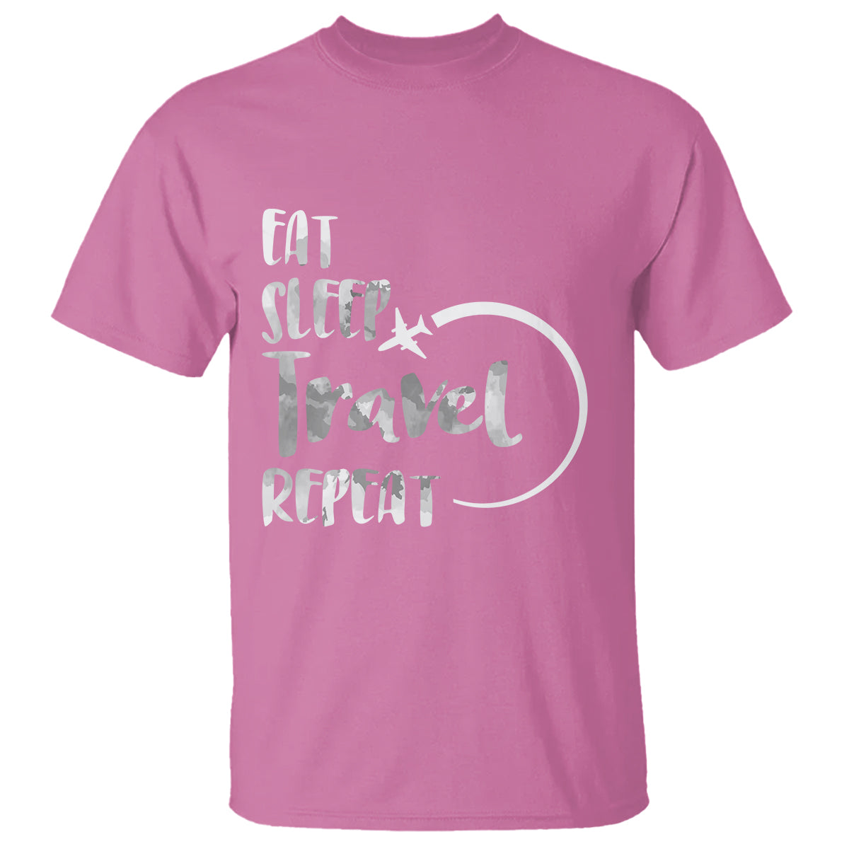 Funny Travelling T Shirt Eat Sleep Travel Repeat - Wonder Print Shop