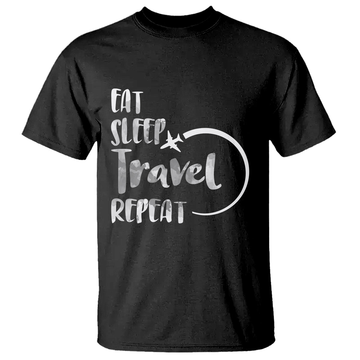 Funny Travelling T Shirt Eat Sleep Travel Repeat - Wonder Print Shop
