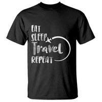 Funny Travelling T Shirt Eat Sleep Travel Repeat - Wonder Print Shop
