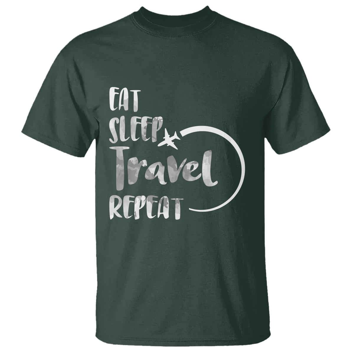 Funny Travelling T Shirt Eat Sleep Travel Repeat - Wonder Print Shop