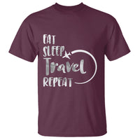 Funny Travelling T Shirt Eat Sleep Travel Repeat - Wonder Print Shop