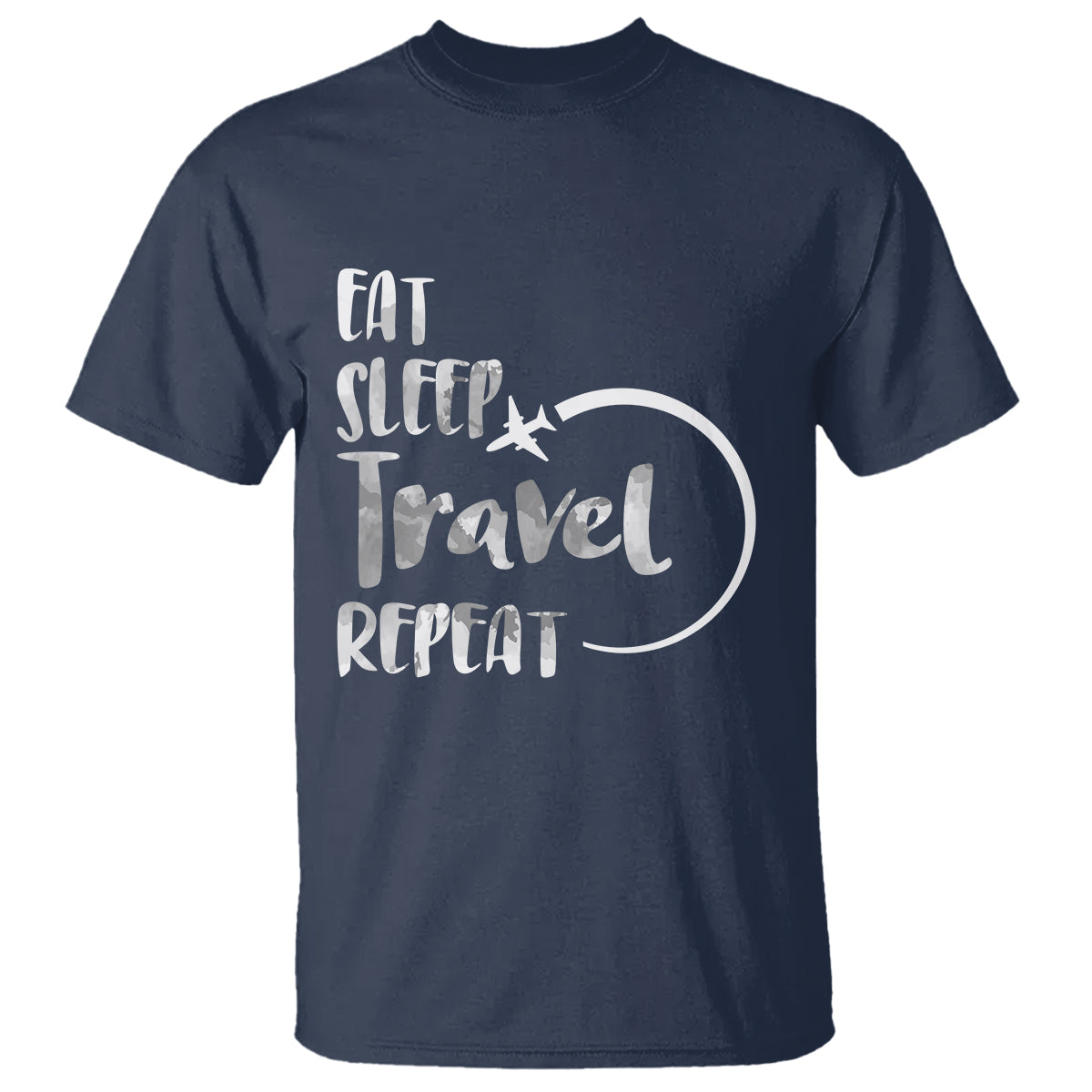 Funny Travelling T Shirt Eat Sleep Travel Repeat - Wonder Print Shop