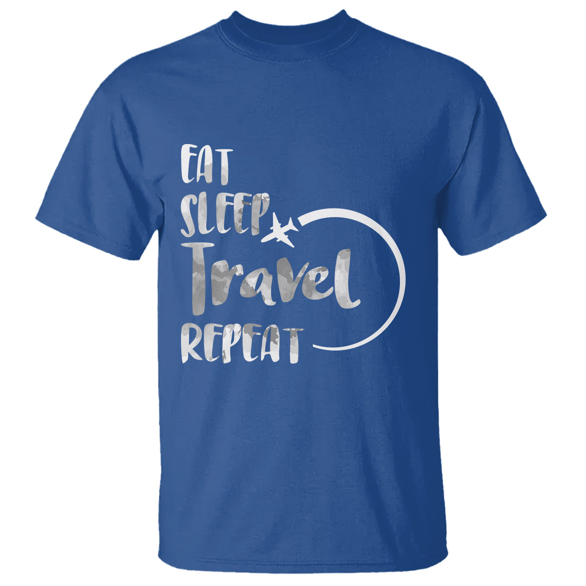 Funny Travelling T Shirt Eat Sleep Travel Repeat - Wonder Print Shop