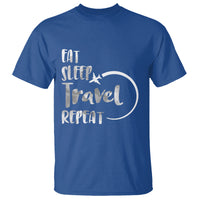 Funny Travelling T Shirt Eat Sleep Travel Repeat - Wonder Print Shop