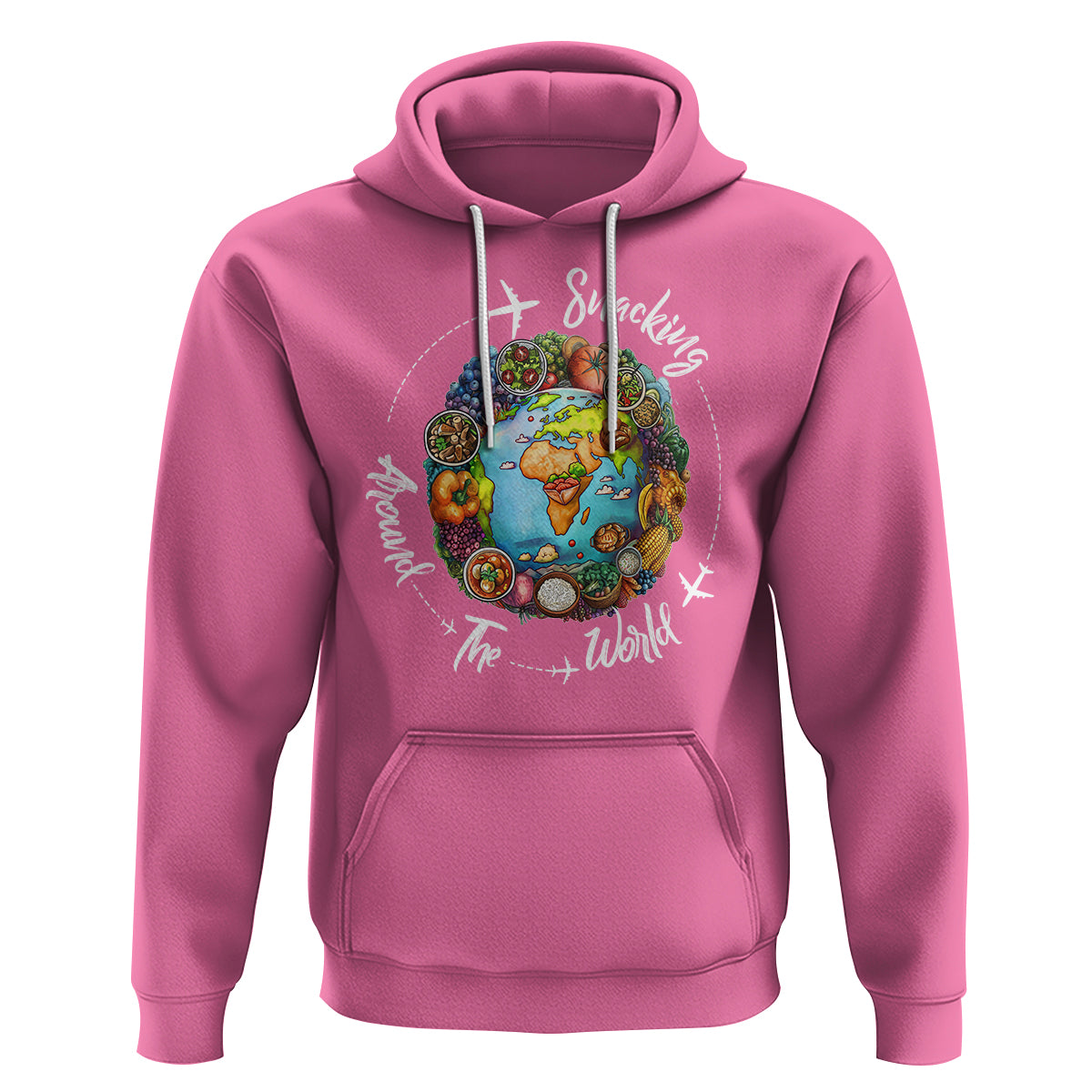 Travel For Food Lover Hoodie Snacking Around The World Traveling - Wonder Print Shop