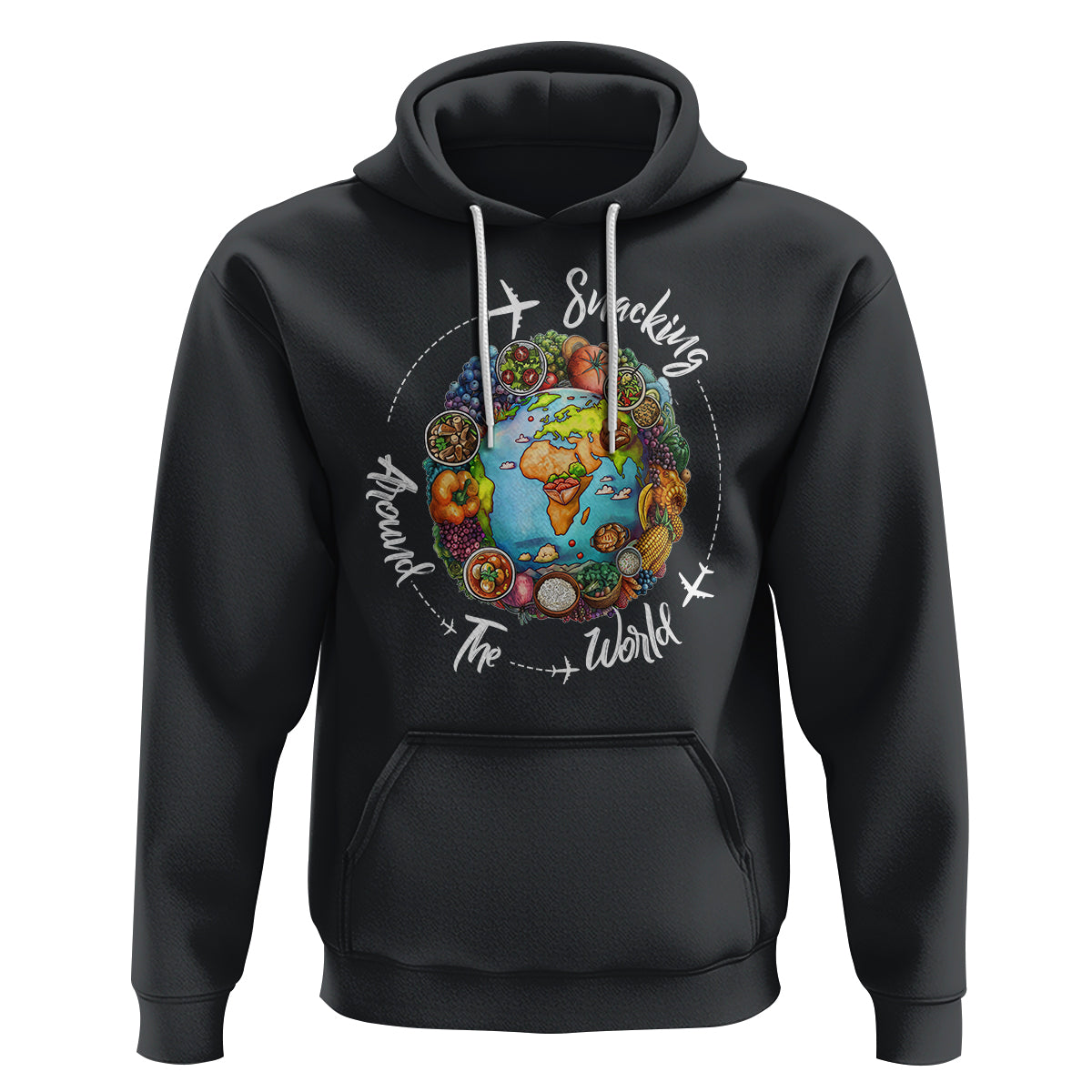 Travel For Food Lover Hoodie Snacking Around The World Traveling - Wonder Print Shop