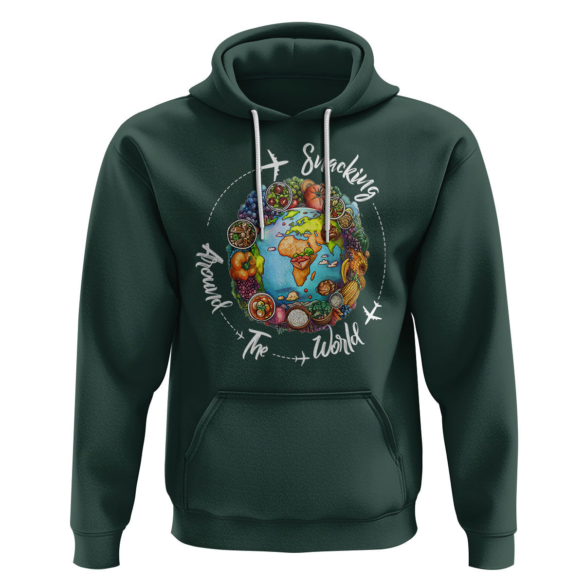 Travel For Food Lover Hoodie Snacking Around The World Traveling - Wonder Print Shop